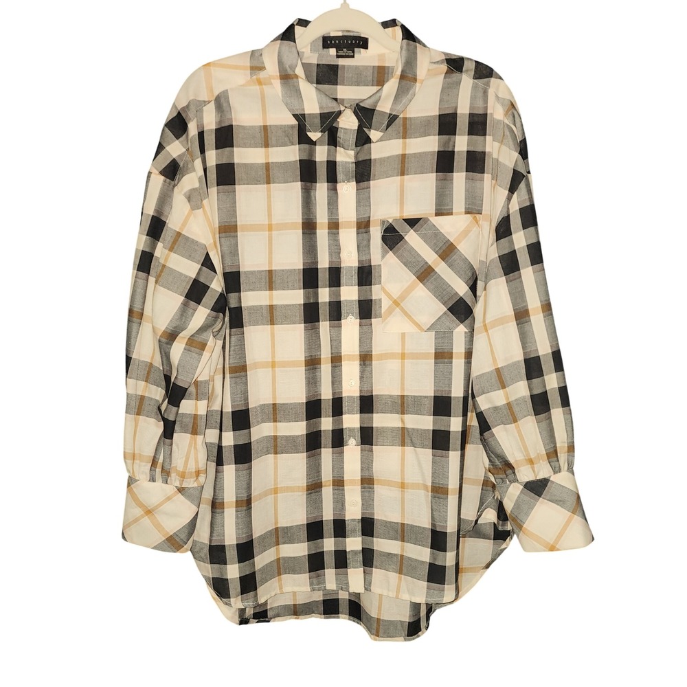 Sanctuary Dropped Shoulder Tunic Button-Up‎ Shirt XL